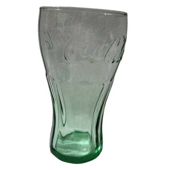 Coca Cola Vintage Green Tint Glass Collectible Drink Glass Cup - Picture 1 of 5